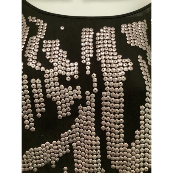 MADISON MARCUS BLACK SILK SEQUIN TOP S - Picture 5 of 8